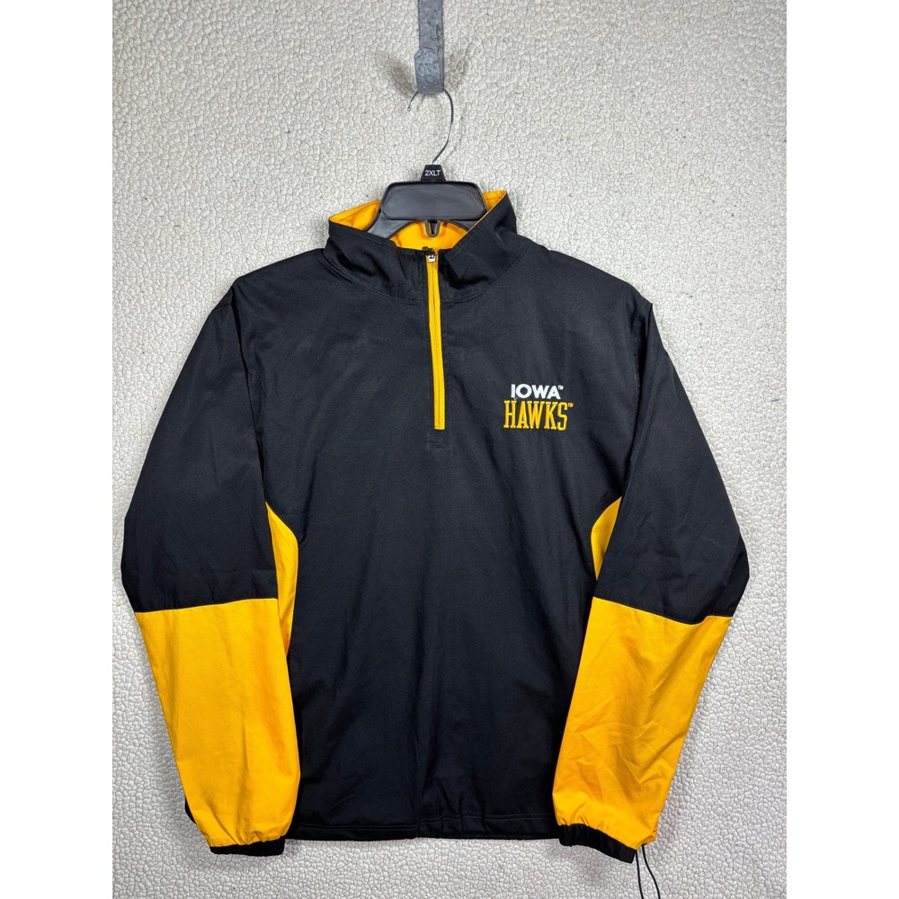 Knights Apparel Iowa Hawkeyes Mens Medium 1/4 Zip Windbreaker Black Pullover